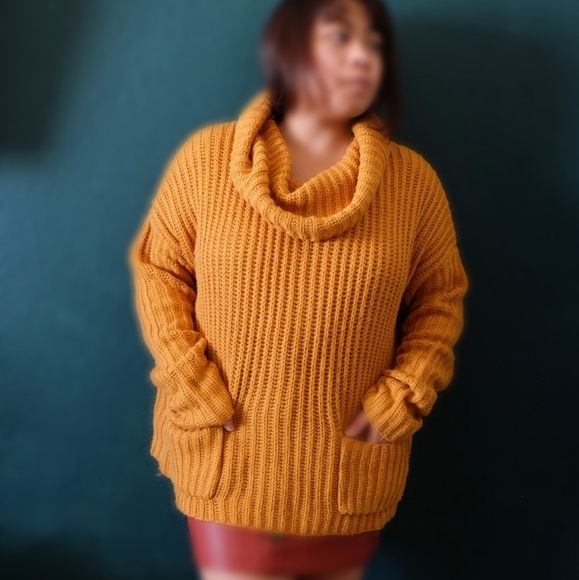 Mustard Yellow "Say What" Sweater - Picture 3 of 6